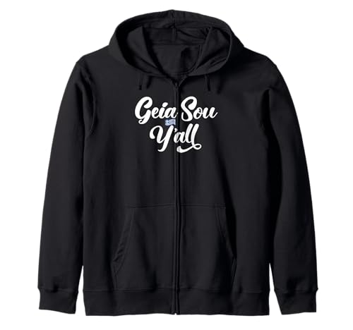 Geia Sou Y'all Lustiges Zitat für Männer und Frauen. Kapuzenjacke Geia Sou Y'all Lustiges Zitat für Männer und Frauen. Kapuzenjacke von Funny Greek Pride Products