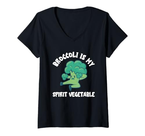 Damen Brokkoli Vegetarische Spirituosen Gemüse Essen Brokkoli T-Shirt mit V-Ausschnitt Damen Brokkoli Vegetarische Spirituosen Gemüse Essen Brokkoli T-Shirt mit V-Ausschnitt von Funny Green Vegetable Broccoli Lover