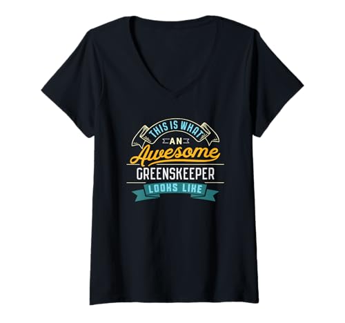 Damen Lustiges Greenskeeper Shirt Awesome Job Beruf Abschluss T-Shirt mit V-Ausschnitt Damen Lustiges Greenskeeper Shirt Awesome Job Beruf Abschluss T-Shirt mit V-Ausschnitt von Funny Greenskeeper Shirt
