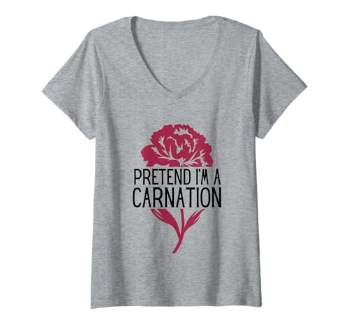 Damen Pretend I'm A Carnation Funny Florist Halloween Costume T-Shirt mit V-Ausschnitt von Funny Group Costume from the Pumpkin Patch
