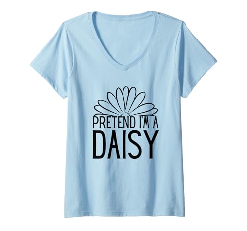 Damen Pretend I'm A Daisy Funny Florist Halloween Costume T-Shirt mit V-Ausschnitt von Funny Group Costume from the Pumpkin Patch