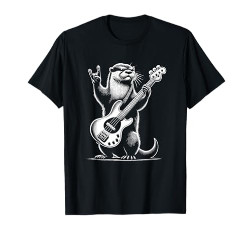 Rock n Roll Otter spielt Gitarre Lustig Herren Damen Otter T-Shirt Rock n Roll Otter spielt Gitarre Lustig Herren Damen Otter T-Shirt von Funny Guitar Otter Lovers Costume for Guitarist