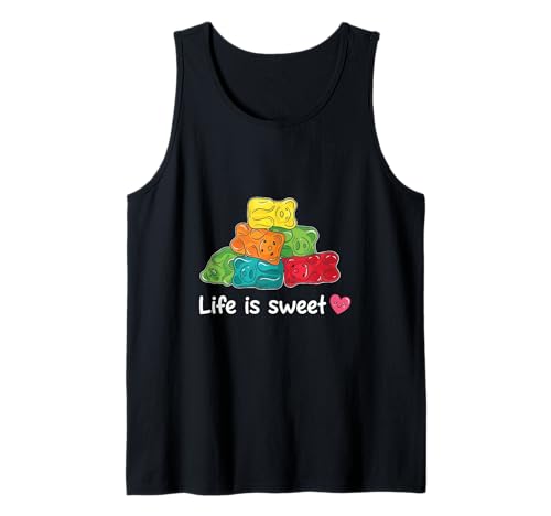 Life is Sweet Gummibärchen Lustiger Süßigkeitenliebhaber Mädchen Kind Tank Top von Funny Gummy Bear Candy Lovers Apparel Co.