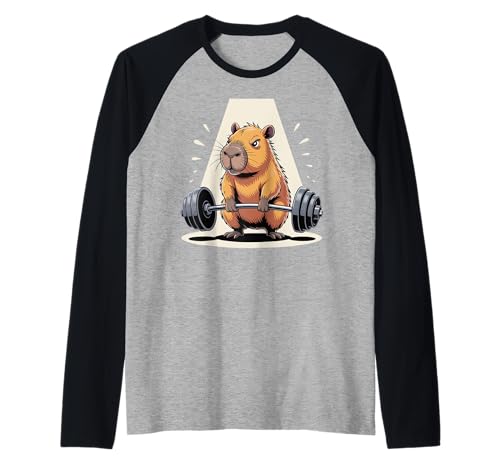 Capybara Lustiger Fitness-Capy-Liebhaber, Herren, Damen, Kinder Raglan von Funny Gym Fitness for Capybara Lover
