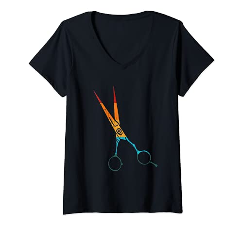 Damen Vintage Hairstylist Lustige Friseur-Grafik T-Shirt mit V-Ausschnitt Damen Vintage Hairstylist Lustige Friseur-Grafik T-Shirt mit V-Ausschnitt von Funny Hairdresser Stylist Graphic & More