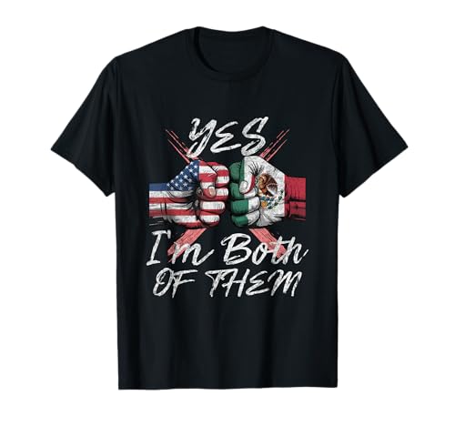Halbe mexikanische und amerikanische Mexiko-Amerika-Flagge für Damen und Herren T-Shirt Halbe mexikanische und amerikanische Mexiko-Amerika-Flagge für Damen und Herren T-Shirt von Funny Half Mexican And American Mexico America