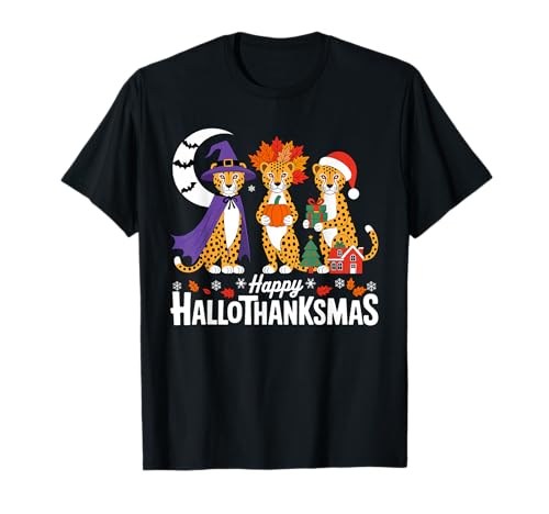 Happy HalloThanksmas Cheetahs Süße Festliche Herren Damen Kinder T-Shirt Happy HalloThanksmas Cheetahs Süße Festliche Herren Damen Kinder T-Shirt von Funny Hallothanksmas cheetah Family Squad Design