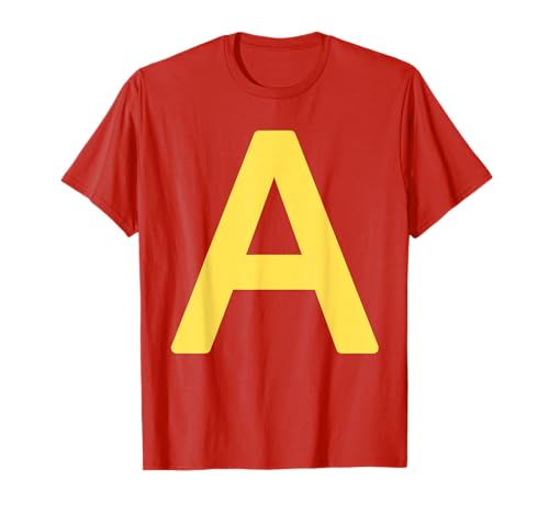 Buchstabe A Lustiges Gruppenpassendes Halloween-Kostüm Mädchen Junge Herren T-Shirt von Funny Halloween 2025 Group Matching Women