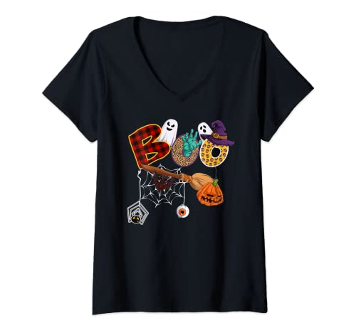 Damen Lustiges Halloween-Kostüm Boo Halloween T-Shirt mit V-Ausschnitt Damen Lustiges Halloween-Kostüm Boo Halloween T-Shirt mit V-Ausschnitt von Funny Halloween Boo Costume - Boo Halloween