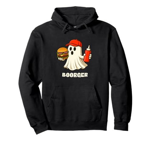 Boorger Halloween Ghost Foodie Halloween Burger Delivery Man Pullover Hoodie Boorger Halloween Ghost Foodie Halloween Burger Delivery Man Pullover Hoodie von Funny Halloween Burger Novelty Tops ...