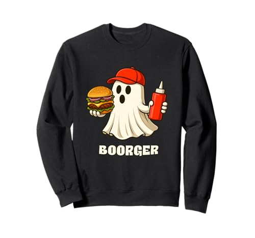 Boorger Halloween Ghost Foodie Halloween Burger Delivery Man Sweatshirt von Funny Halloween Burger Novelty Tops ...