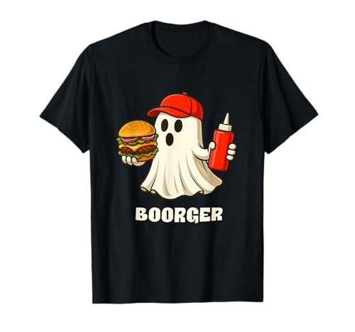 Boorger Halloween Ghost Foodie Halloween Burger Delivery Man T-Shirt Boorger Halloween Ghost Foodie Halloween Burger Delivery Man T-Shirt von Funny Halloween Burger Novelty Tops ...
