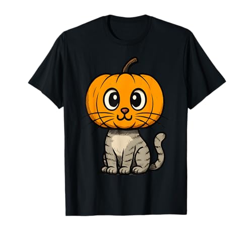 Lustiges Halloween-Katzen-Kürbis-Kostüm für Herren und Damen T-Shirt von Funny Halloween Cat Pumpkin Cute Spooky Costume
