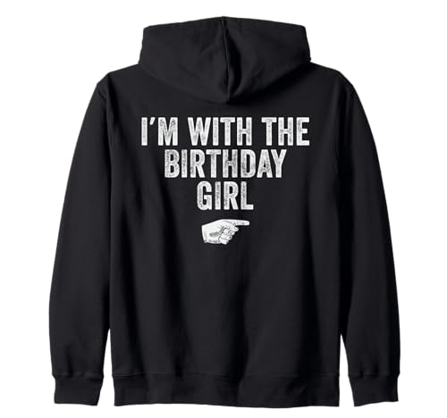 Lustiges Halloween-Kostüm mit Aufschrift I'm with The Birthday Girl Kapuzenjacke von Funny Halloween Costume Designs