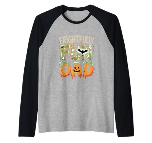 Herren Furchtbar lustiges Halloween-Kürbis-Geisterkostüm für Papa Raglan von Funny Halloween Costume Gifts for Spooky Dads Only