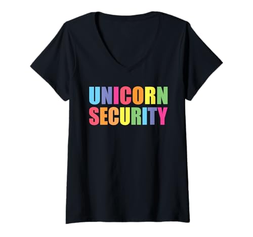 Damen Halloween Papa Mama Tochter Erwachsenenkostüm Einhorn Sicherheit T-Shirt mit V-Ausschnitt Damen Halloween Papa Mama Tochter Erwachsenenkostüm Einhorn Sicherheit T-Shirt mit V-Ausschnitt von Funny Halloween Costume unicorns Shirts & gifts