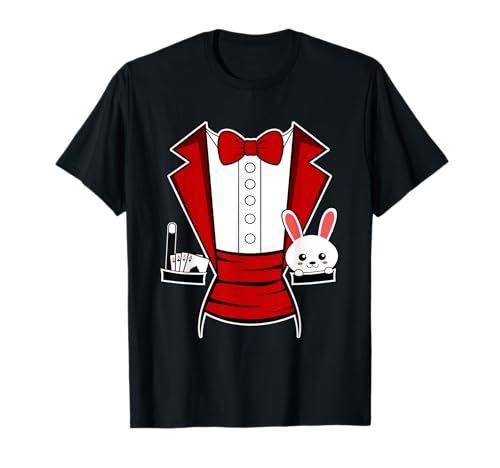 Kinder Erwachsene Halloween Magier Kostüm Smoking Magic Show Herren T-Shirt von Funny Halloween Costumes For Boys And Girls