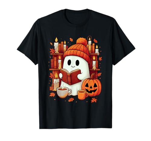 Niedlicher Geist Lesebuch Liebhaber Halloween Geist Kaffee Frauen T-Shirt Niedlicher Geist Lesebuch Liebhaber Halloween Geist Kaffee Frauen T-Shirt von Funny Halloween Cute Ghost Book Lovers Apparel