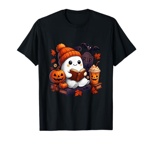 Niedlicher Geist Lesebuch Liebhaber Halloween Geist Kaffee Frauen T-Shirt Niedlicher Geist Lesebuch Liebhaber Halloween Geist Kaffee Frauen T-Shirt von Funny Halloween Cute Ghost Book Lovers Apparel