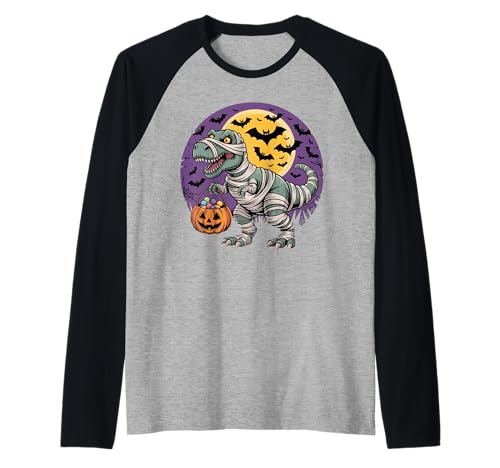 Kinder Halloween Mama Dinosaurier Lustig Gruselig T Rex Halloween Raglan von Funny Halloween Dinosaur Lover Gifts For Kids