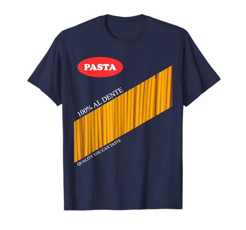 Funny Halloween Food Costumes for Men and Women - Pasta-Paket Halloween-Kostüm T-Shirt - Blau, S - Crew Neck - Klassisch - Doppelt genähter Saum - Halloween Shirt - Unisex Erwachsene - Herbst von Funny Halloween Food Costumes for Men and Women