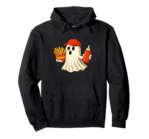 French Fries Halloween Ghost Foodie Halloween Delivery Man Pullover Hoodie von Funny Halloween French Fries Novelty Tops ...
