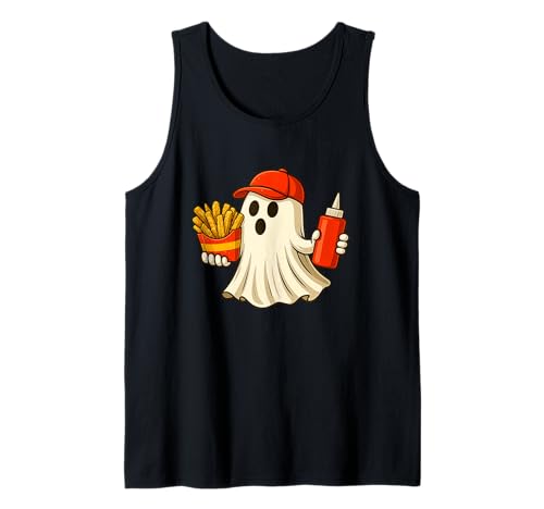 French Fries Halloween Ghost Foodie Halloween Delivery Man Tank Top von Funny Halloween French Fries Novelty Tops ...