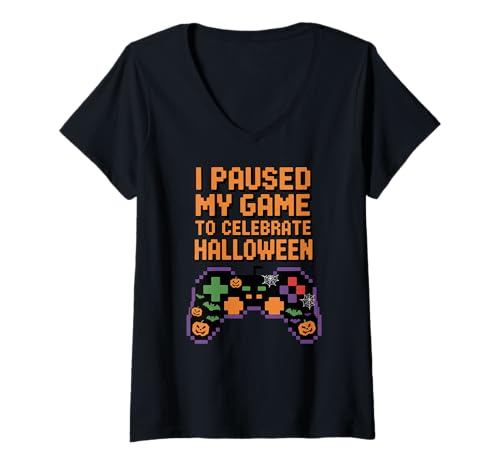 Damen Halloween Gamer Zitat Gaming T-Shirt mit V-Ausschnitt Damen Halloween Gamer Zitat Gaming T-Shirt mit V-Ausschnitt von Funny Halloween Gamer Quote