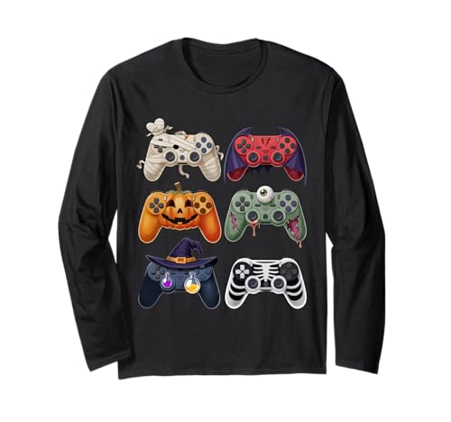 Halloween Skelett Zombie Gaming Controller Mama Jungen Kinder Langarmshirt Halloween Skelett Zombie Gaming Controller Mama Jungen Kinder Langarmshirt von Funny Halloween Gaming Gamer For Boys Kids