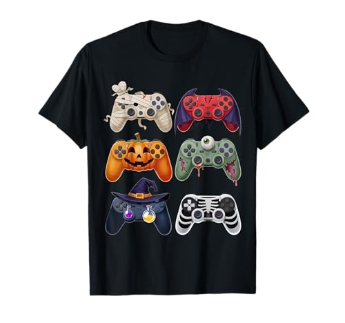 Halloween Skelett Zombie Gaming Controller Mama Jungen Kinder T-Shirt von Funny Halloween Gaming Gamer For Boys Kids