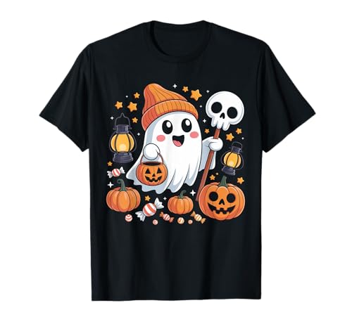 Lustiger gruseliger Jahreszeit, Süßigkeitenkürbis, niedlicher Geist, Halloween, Kinder T-Shirt Lustiger gruseliger Jahreszeit, Süßigkeitenkürbis, niedlicher Geist, Halloween, Kinder T-Shirt von Funny Halloween Ghost Costume Gifts Idea