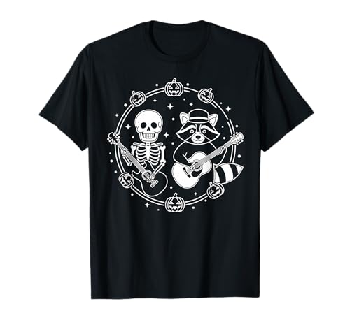 Skelett Waschbär Schaukelkürbis Halloween Männer Frauen Kinder T-Shirt Skelett Waschbär Schaukelkürbis Halloween Männer Frauen Kinder T-Shirt von Funny Halloween Lover Guitar Spooky trick or treat