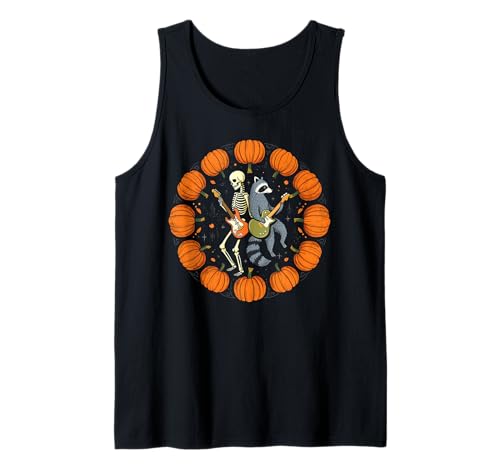 Skelett Waschbär Schaukelkürbis Halloween Männer Frauen Kinder Tank Top Skelett Waschbär Schaukelkürbis Halloween Männer Frauen Kinder Tank Top von Funny Halloween Lover Guitar Spooky trick or treat