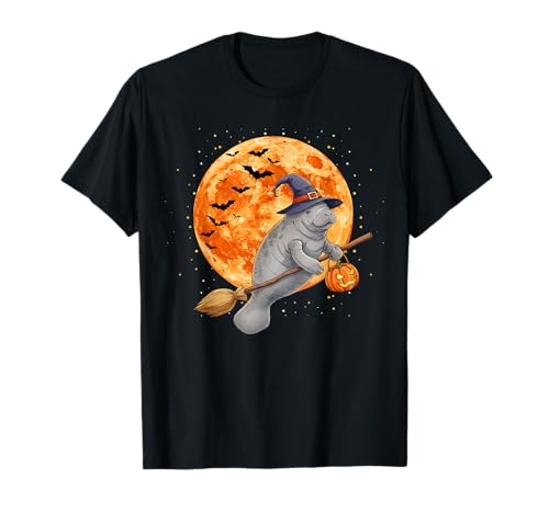 Seekuh Hexenhut Kürbis Halloween Kostüm Herren Damen Kinder T-Shirt Seekuh Hexenhut Kürbis Halloween Kostüm Herren Damen Kinder T-Shirt von Funny Halloween Manatee Witch Hat Pumpkin Costume