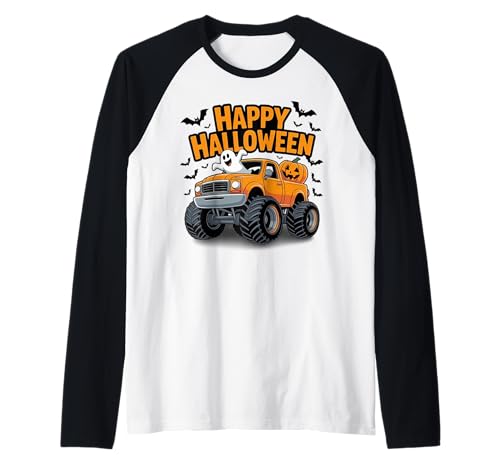 Niedlicher Monster Truck Geist Kürbis Lustig Halloween Party Jungen Raglan Niedlicher Monster Truck Geist Kürbis Lustig Halloween Party Jungen Raglan von Funny Halloween Monster Truck Toddler Gifts