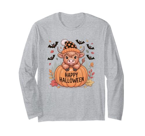 Howdy Halloween Lustiges Hochlandkuh Gruselsaison Herren Damen Langarmshirt Howdy Halloween Lustiges Hochlandkuh Gruselsaison Herren Damen Langarmshirt von Funny Halloween Party Pumpkin Trick or Treat Gift