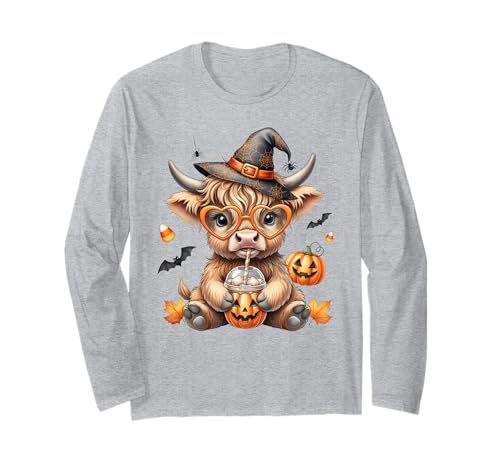 Howdy Halloween Lustiges Hochlandkuh Gruselsaison Herren Damen Langarmshirt Howdy Halloween Lustiges Hochlandkuh Gruselsaison Herren Damen Langarmshirt von Funny Halloween Party Pumpkin Trick or Treat Gift