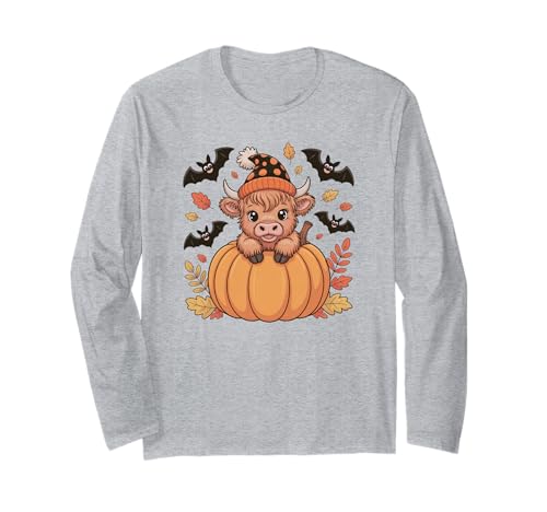 Howdy Halloween Lustiges Hochlandkuh Gruselsaison Herren Damen Langarmshirt Howdy Halloween Lustiges Hochlandkuh Gruselsaison Herren Damen Langarmshirt von Funny Halloween Party Pumpkin Trick or Treat Gift