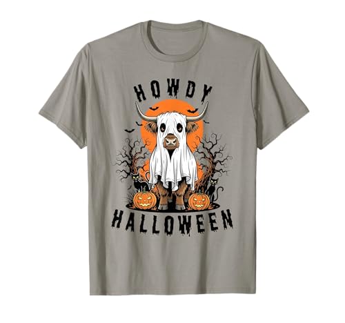 Howdy Halloween Lustiges Hochlandkuh Gruselsaison Herren Damen T-Shirt Howdy Halloween Lustiges Hochlandkuh Gruselsaison Herren Damen T-Shirt von Funny Halloween Party Pumpkin Trick or Treat Gift
