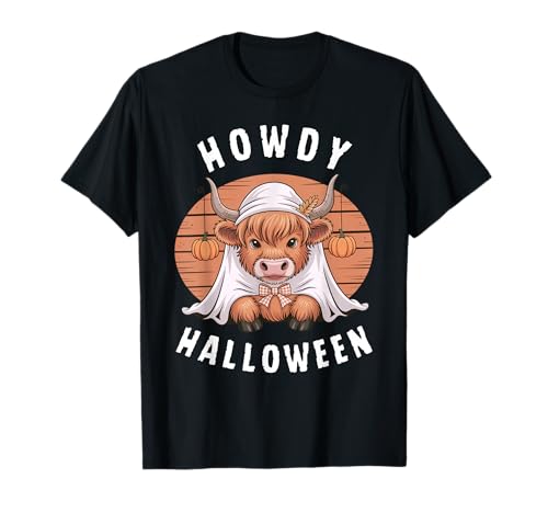 Howdy Halloween Lustiges Hochlandkuh Gruselsaison Herren Damen T-Shirt Howdy Halloween Lustiges Hochlandkuh Gruselsaison Herren Damen T-Shirt von Funny Halloween Party Pumpkin Trick or Treat Gift
