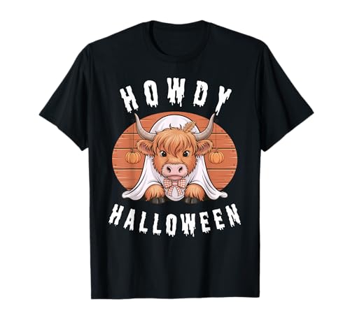 Howdy Halloween Lustiges Hochlandkuh Gruselsaison Herren Damen T-Shirt Howdy Halloween Lustiges Hochlandkuh Gruselsaison Herren Damen T-Shirt von Funny Halloween Party Pumpkin Trick or Treat Gift