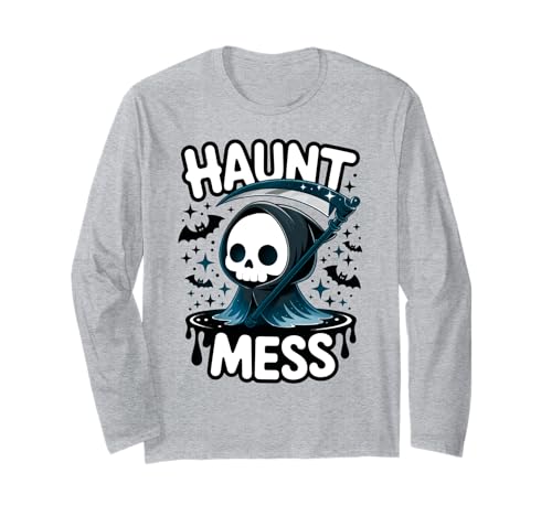 Sensenmann Spuk-Chaos Halloween Design Geschenk Männer Frauen Kinder Langarmshirt Sensenmann Spuk-Chaos Halloween Design Geschenk Männer Frauen Kinder Langarmshirt von Funny Halloween Party Spooky Season Ghost Graphic
