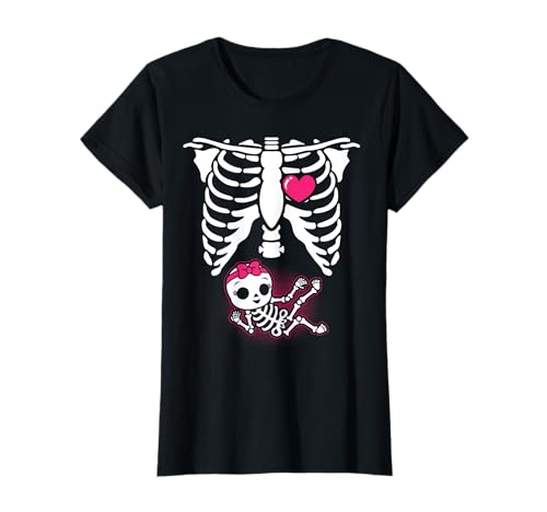 Halloween Skelett Schwangerschaft Baby Mädchen X-Ray Lustig Schwangere T-Shirt Halloween Skelett Schwangerschaft Baby Mädchen X-Ray Lustig Schwangere T-Shirt von Funny Halloween Pregnancy Tshirt