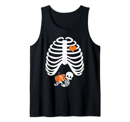 Halloween X-Ray Schwangerschaftsshirt Erwartendes Baby Tank Top von Funny Halloween Pregnancy shirts