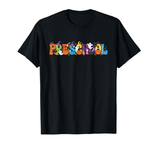 Vorschule Kürbis Geist Skelett Halloween Kinder Herren Damen T-Shirt Vorschule Kürbis Geist Skelett Halloween Kinder Herren Damen T-Shirt von Funny Halloween Preschool Costume