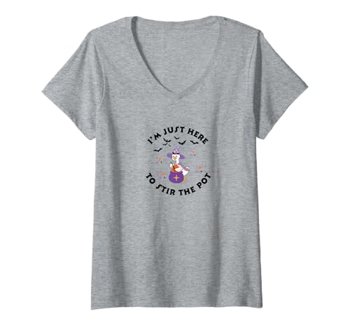 Damen Ich Bin nur Hier, um Stirring The Pot, Cute Witch, Halloween T-Shirt mit V-Ausschnitt Damen Ich Bin nur Hier, um Stirring The Pot, Cute Witch, Halloween T-Shirt mit V-Ausschnitt von Funny Halloween Quotes and Sayings