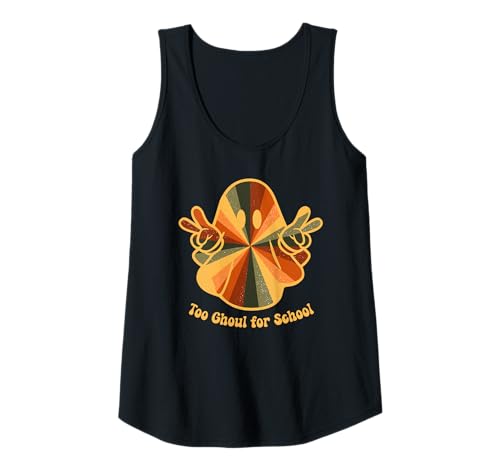 Damen Lustiges Halloween-Schild Ghost Too Ghoul for School Peace Groovy Tank Top Damen Lustiges Halloween-Schild Ghost Too Ghoul for School Peace Groovy Tank Top von Funny Halloween Shirts by Southerngal