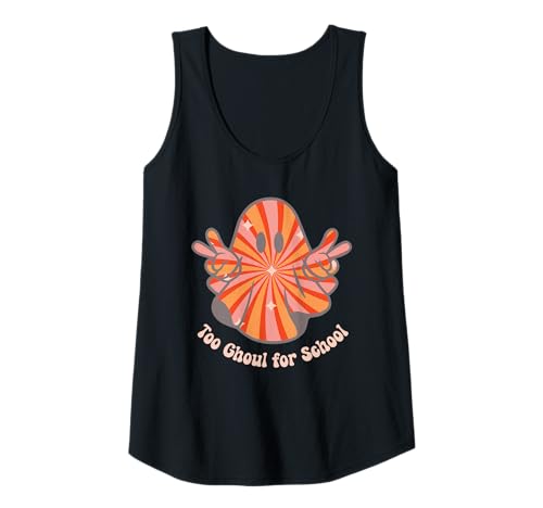 Damen Lustiges Halloween-Schild Ghost Too Ghoul for School Peace Groovy Tank Top Damen Lustiges Halloween-Schild Ghost Too Ghoul for School Peace Groovy Tank Top von Funny Halloween Shirts by Southerngal