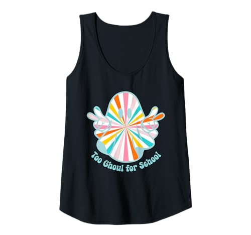 Damen Lustiges Halloween-Schild Ghost Too Ghoul for School Peace Groovy Tank Top Damen Lustiges Halloween-Schild Ghost Too Ghoul for School Peace Groovy Tank Top von Funny Halloween Shirts by Southerngal