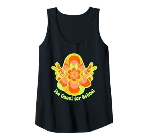Damen Lustiges Halloween-Schild Ghost Too Ghoul for School Peace Groovy Tank Top Damen Lustiges Halloween-Schild Ghost Too Ghoul for School Peace Groovy Tank Top von Funny Halloween Shirts by Southerngal
